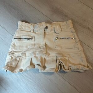beige cargo mini skirt size xxs/xs